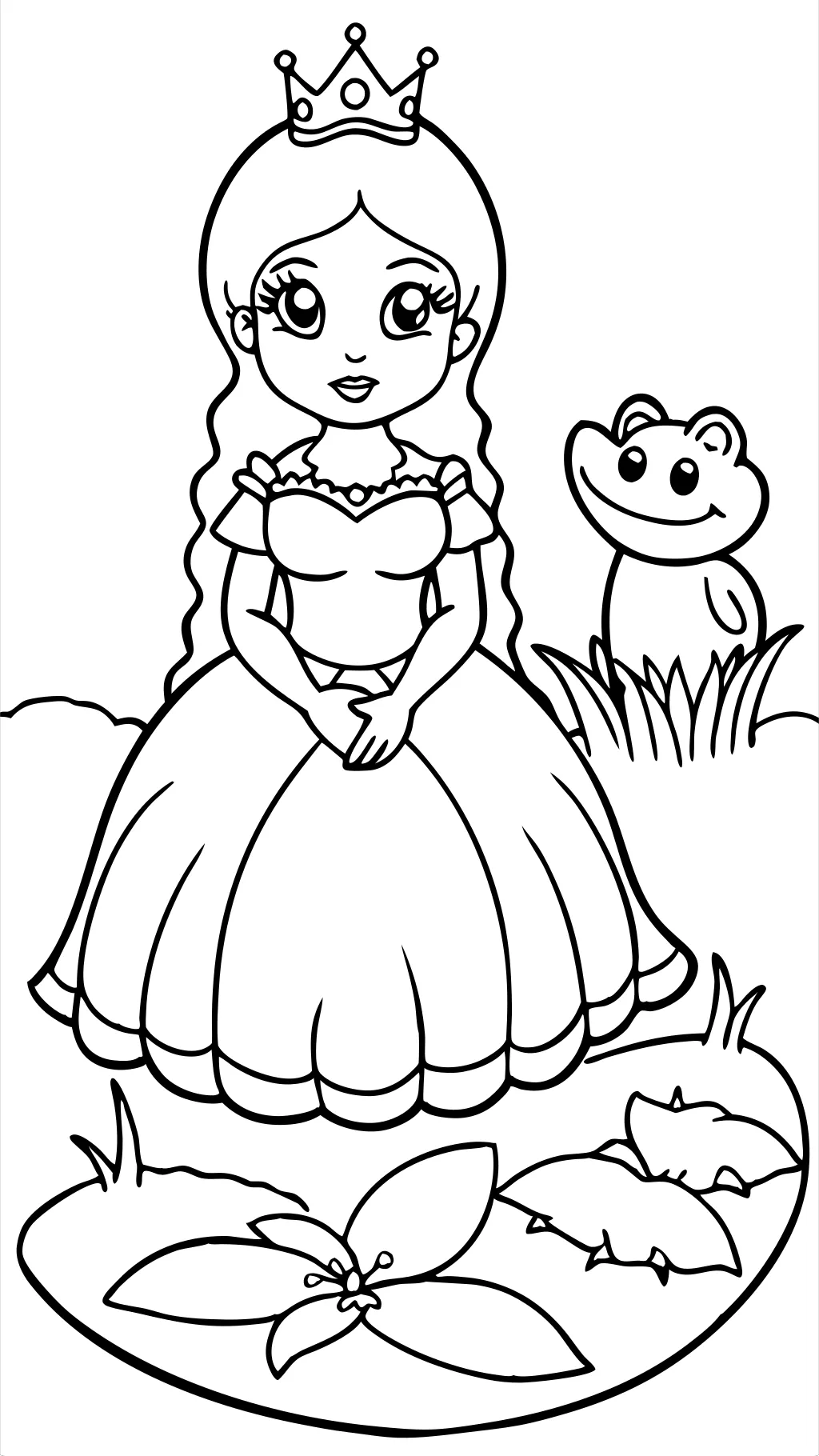 coloriages princesse et grenouille